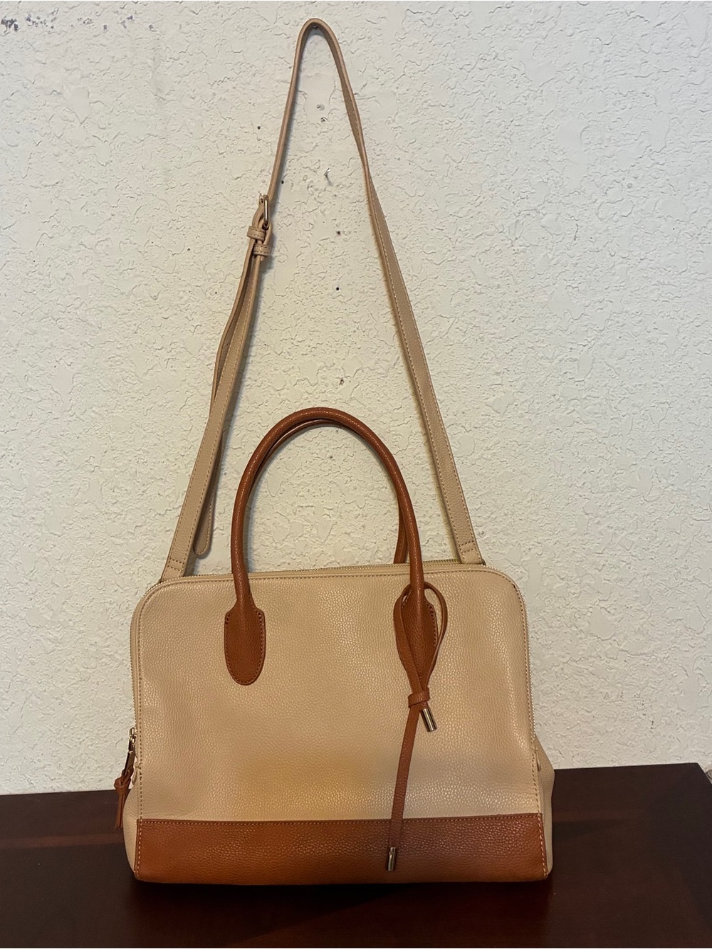 Urban Classic Two-Tone Beige & Brown Women’s Satchel/Crossbody